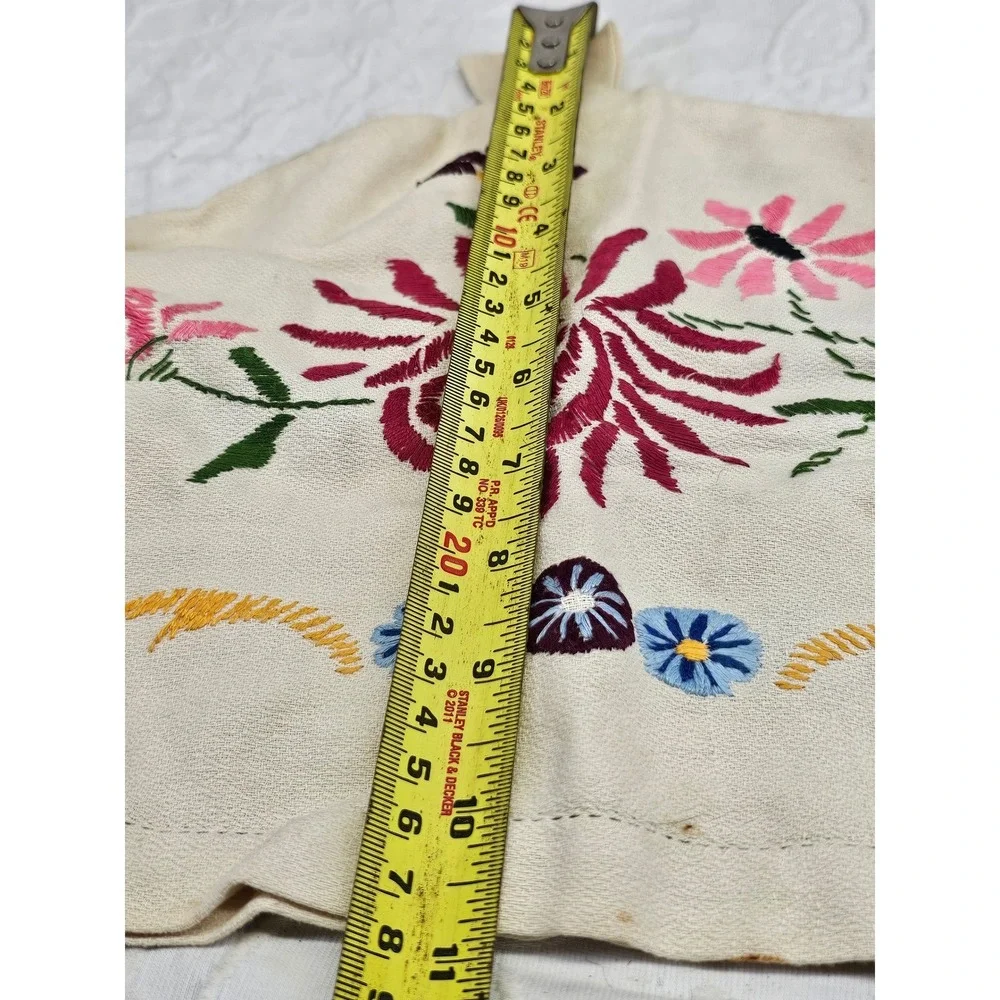 Tea Cozy Cover Cream‎ 1900s Hand Embroidered Floral Antique